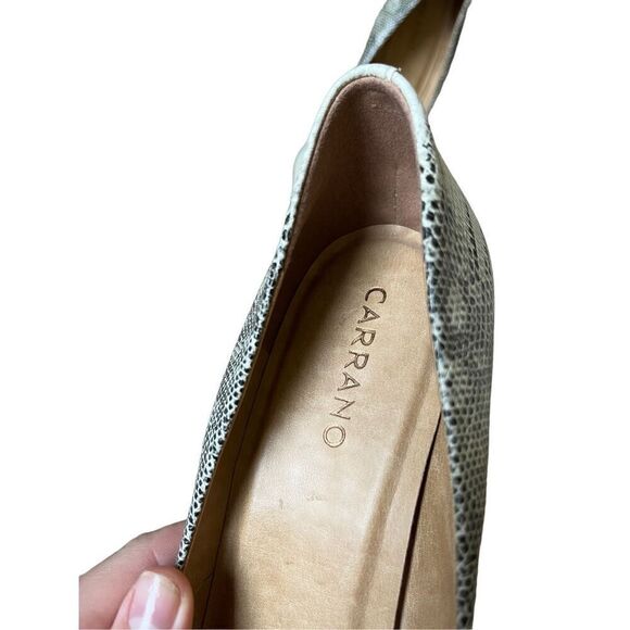 Carrano Snake Skin Stilettos Pumps Heels size 10 Gray Cream White - Picture 4 of 12